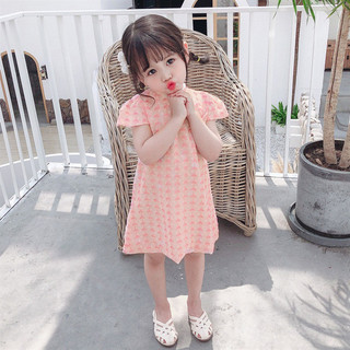 Sườn xám mùa hè bé gái sườn xám đầm bé gái đầm thời trang bé gái công chúa đầm phong cách trung hoa sườn xám 7-15 tuổi