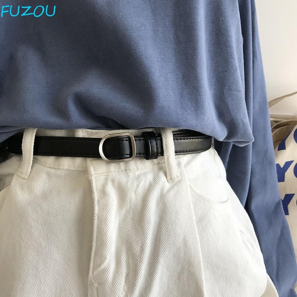 Fujiou Dây Da PU Đầm Quà Tặng Nữ Thiết Kế Mới Thắt Lưng Mỏng