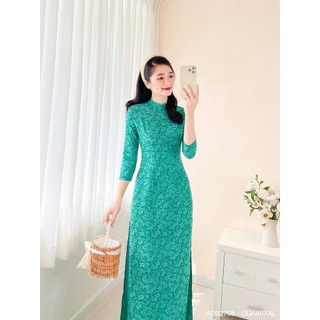 Áo dài gấm tơ Thanh Liễu cao cấp mềm mại duyên dáng thướt tha MD 04