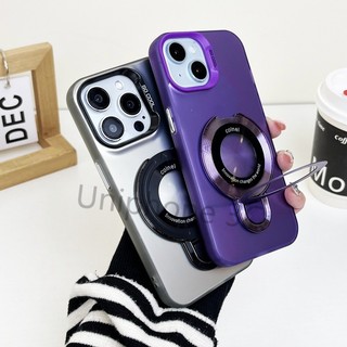 Vỏ khung sang trọng iphone 15 14 13 pro max 15 14 plus vỏ cứng mờ acrylic dày vỏ chống sốc có giá đỡ kết cấu CD