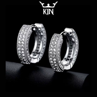 Bông Tai Titan Melic Khuyên Tai Tròn Xỏ Lỗ Đính Đá Sang Trọng Hợp Thời Trang Cá Tính Cho Nam Và Nữ Kin Accessories