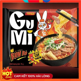 Mì gumi vị bún bò gói 75g/ gu mì omachi house