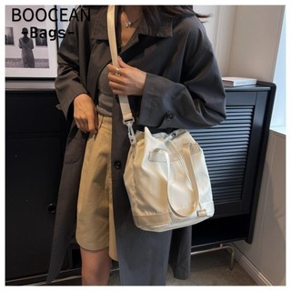 BOOCEAN Túi xô dây rút Nylon, Túi đeo chéo công suất cao Nylon, Túi xách chống mài mòn thiết kế dây rút màu trơn