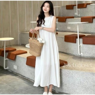 Váy sát nách chất đũi gân mềm mát 168.fashion 