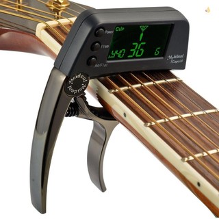 Tcapo20 Hợp Kim Nhôm Đa Năng 2 Trong 1 Guitar Capo Tuner Với Màn Hình LCD Cho Đàn Guitar Điện Dân Gian Chromatic Bass