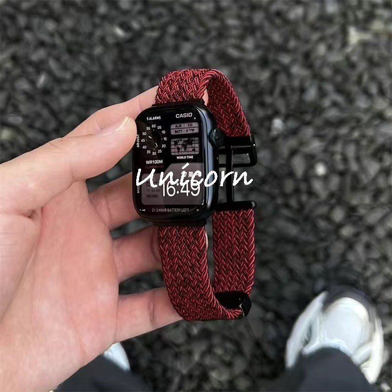 Dây đeo Nylon cho Apple Watch 10 42mm 46mm 9 8 7 45mm 41mm Ultra / 2 49mm Dây thoáng khí có thể điều