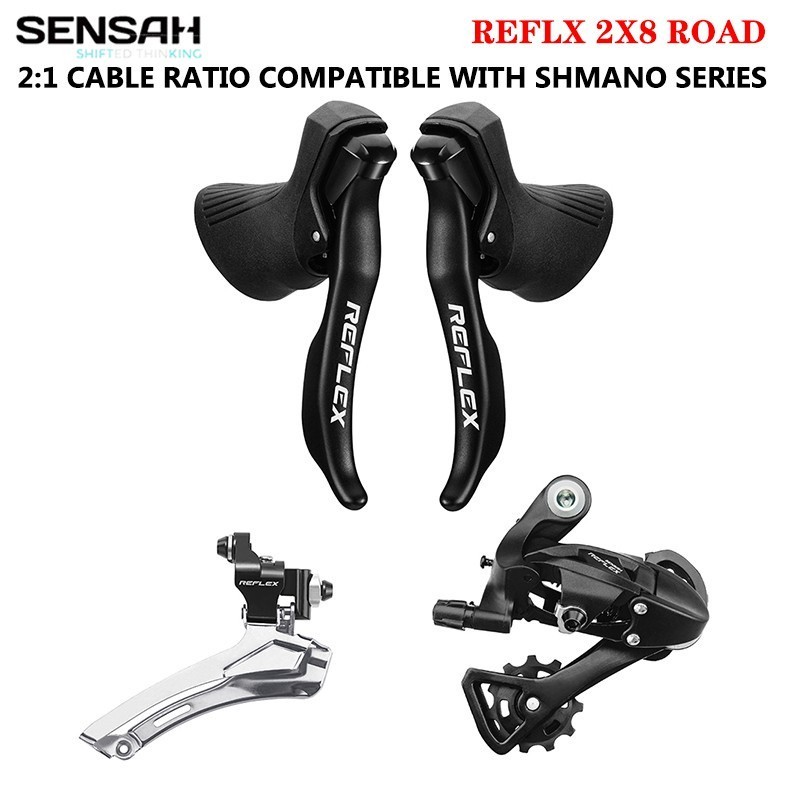 Sensah groupset REFLEX 2x8 đòn bẩy phanh tốc độ cho xe đạp đường trường shifter xe đạp trật bánh tương thích Sora Tiagra Claris sen