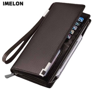 Ví nam IMELON Ví dài mới khe cắm thẻ đa chức năng có khóa kéo kinh doanh