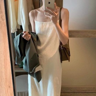 Oeggeo Nữ mặc váy dây trong mùa hè và váy dài dáng rộng