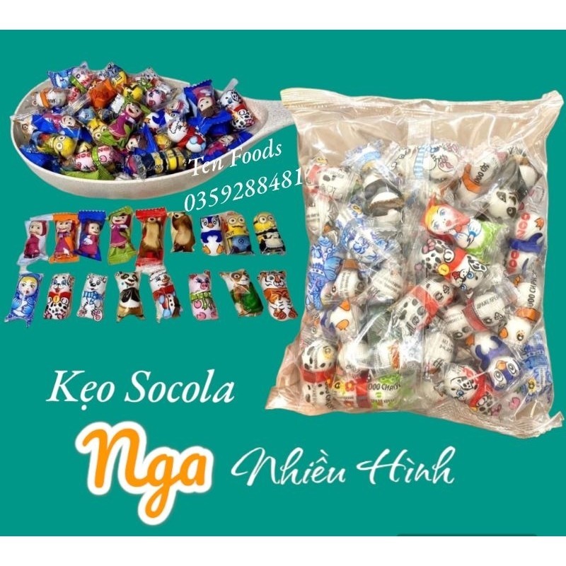 Kẹo Socola Gấu Nga Mix Nhiều Hình Thú Đáng Yêu / Kẹo Nga Socola Siêu Ngon - Đảo Ăn Vặt