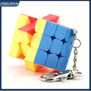 Pw Mini 3 * 3 * 3 Móc Khóa Magic Cube Stickerless Speed Cube Puzzle Đồ Chơi Giáo Dục Cho Trẻ Em Trẻ Em