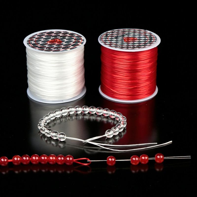 Cuộn Dây Cước Lụa Đàn Hồi 60m Dây Thun Lụa  Xỏ Chuỗi Hạt Làm Handmade Trang Sức Thắt Vòng Đồ Thủ Công-AENEA