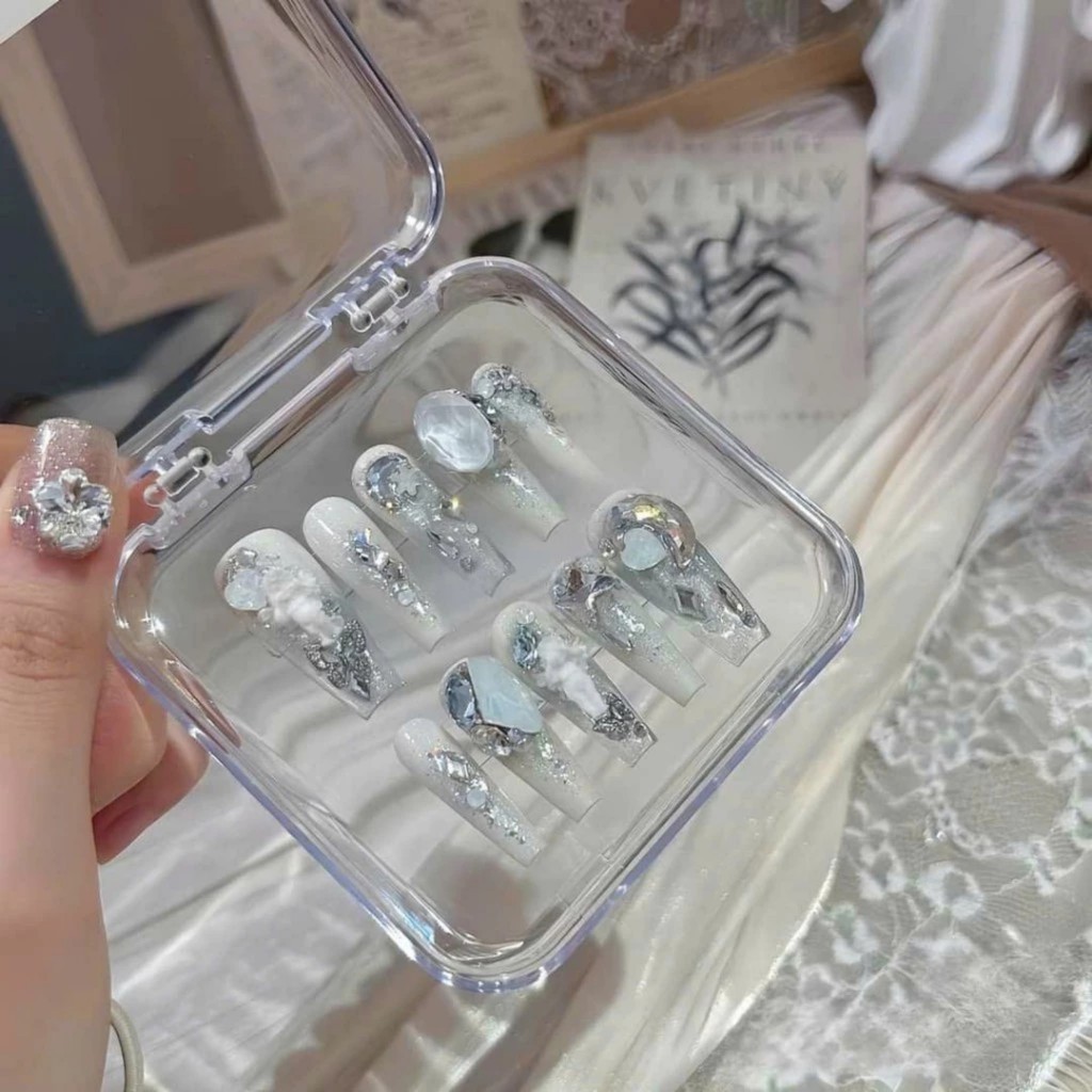 hộp đựng nailbox, nail box đựng móng úp nailbox hộp trong suốt vuông chữ nhật - manh219 | BigBuy360 - bigbuy360.vn