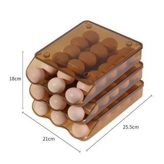 【FEELING 】Convenient Rolling Egg Storage Box Stackable Kitchen Organizer Durable Material