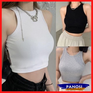 Áo croptop sát nách nữ áo ba lỗ kiểu ôm body vải thun tăm co giãn A73 PANOSI