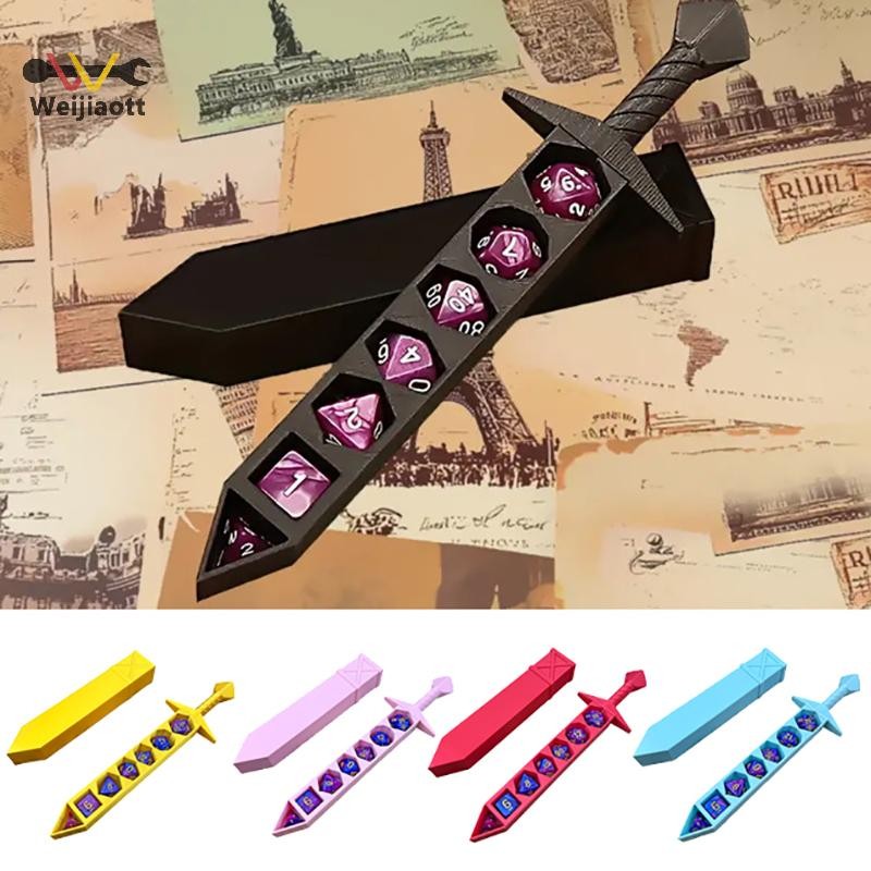 [Weijiaott] Hộp lưu trữ hình thanh kiếm in 3D có các đặc điểm cho trò chơi RPG DND Dice DND Game Dic