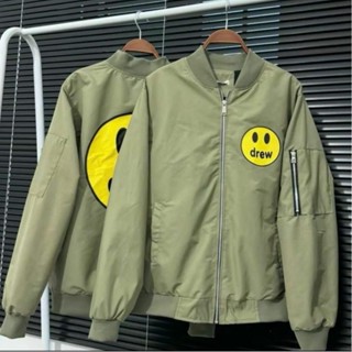 Áo Khoác Bomber Gió Mặt Cười Xanh Rêu, Đen Hai Lớp Cho Nam Nữ Chuẩn Đẹp Cao Cấp Jacket