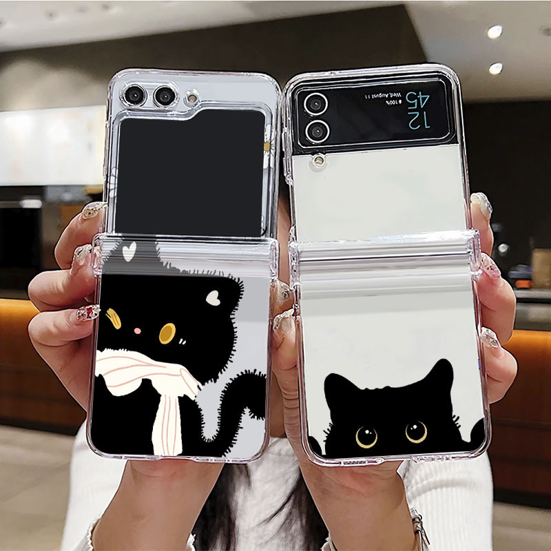 Dành Cho Samsung Galaxy Z Flip 6 5 4 3 5G F741B F731B F721B F711B Ốp Lưng Điện Thoại Gấp Trong Suốt 