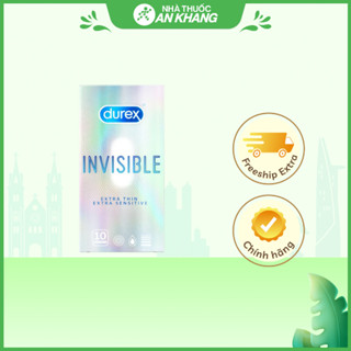Bao cao su Durex Invisible Extra Thin siêu mỏng, ôm khít 52mm hộp 10 cái