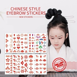 Hình xăm dán trán họa tiết hoa phong cách trung quốc g6p3