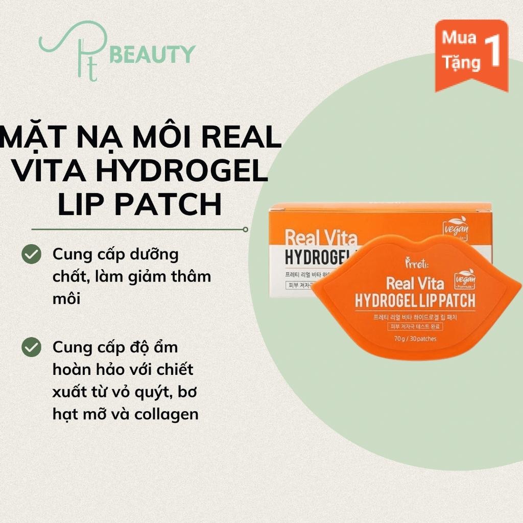 Mặt Nạ Môi REAL VITA Hydrogel Lip Patch - 30 miếng