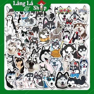 Miếng dán Sticker chủ đề chó Pug và Chó Husky trọn bộ 150 hình - In rõ ràng sắc nét khó tróc