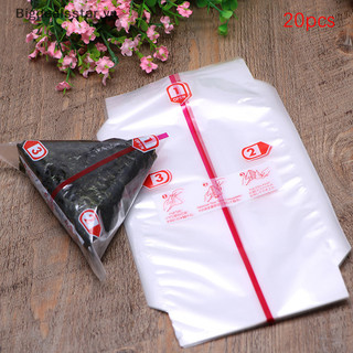 Bsvn 20 Chiếc Hai Lớp Tam Giác Cơm Bóng Túi Đóng Gói Rong Biển Onigiri Túi Sushi Làm Sushi Bao Bì Túi Dụng Cụ Phụ Kiện HOT