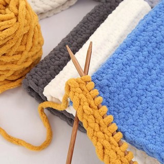 Len nhung đũa mềm mại, đủ màu cuộn 100g cỡ sợi 7-8mm Dùng Để Móc Gấu Dâu,Thú Bông Hoặc Đan Khăn Quàng Len Sợi To