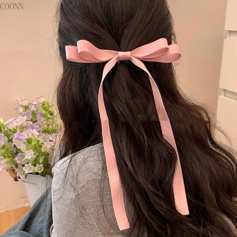 Kẹp Tóc Nơ Màu Trơn Thanh Lịch Cho Nữ