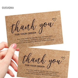 Guouqna 30 cái / túi cảm ơn bạn đã đặt hàng thẻ giấy kraft cảm ơn thẻ guouqna