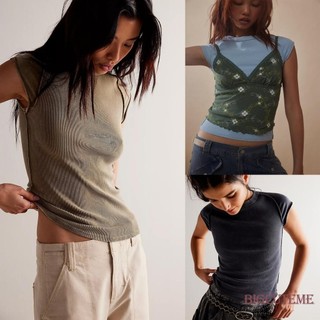 [] -Áo Thun ngắn tay màu trơn dành cho nữ Xanh / đen / Kaki