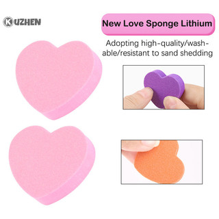 Kuzhen 50 chiếc mini móng tay tập tin màu hồng tình yêu thiết kế xốp đánh bóng móng tay tập tin đánh bóng chà nhám khối làm móng tay dụng cụ làm móng chân hot