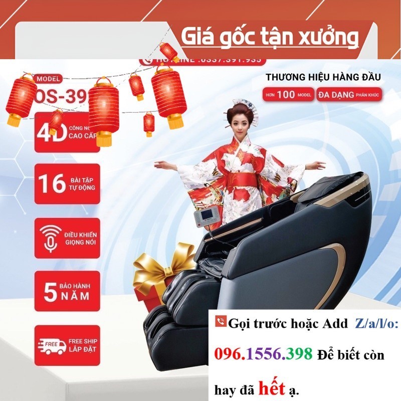 &gt;&gt; CH Ghế massage Okinawa Os-329 4D, nâng cấp 6 bi di chuyển bằng silicon mềm -