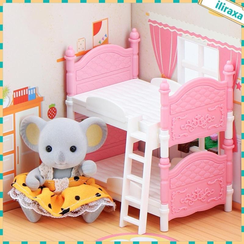 Thời Trang Búp Bê Giường Mini Bunk Giường Mô Phỏng Nhà Búp Bê Đồ Chơi Bộ Đồ Nội Thất Cho 1 / 2 Búp Bê Trang Trí Nhà Đồ Chơi Trẻ Em Phòng Ngủ