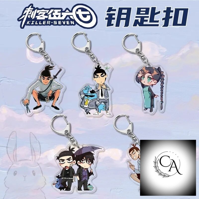 Móc khóa Chinese Cartoon Scissor Seven Peripheral xbg Killer Seven Anime Phụ kiện trang trí túi xách