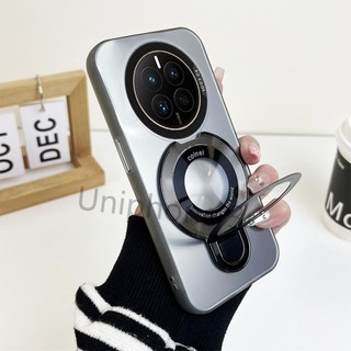 Vỏ khung sang trọng Huawei Mate 50 40 30 Pro Vỏ cứng mờ acrylic dày chống sốc có giá đỡ hút từ tính tròn