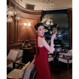 Đầm Yếm Đính Charm Chouchou - Đỏ