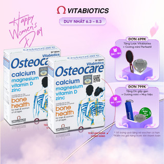 Combo 2 Hộp Viên Uống Chắc Khỏe Xương Vitabiotics OSTEOCARE Bổ Sung Canxi, Vitamin D Và Khoáng Chất Thiết Yếu 30 Viên