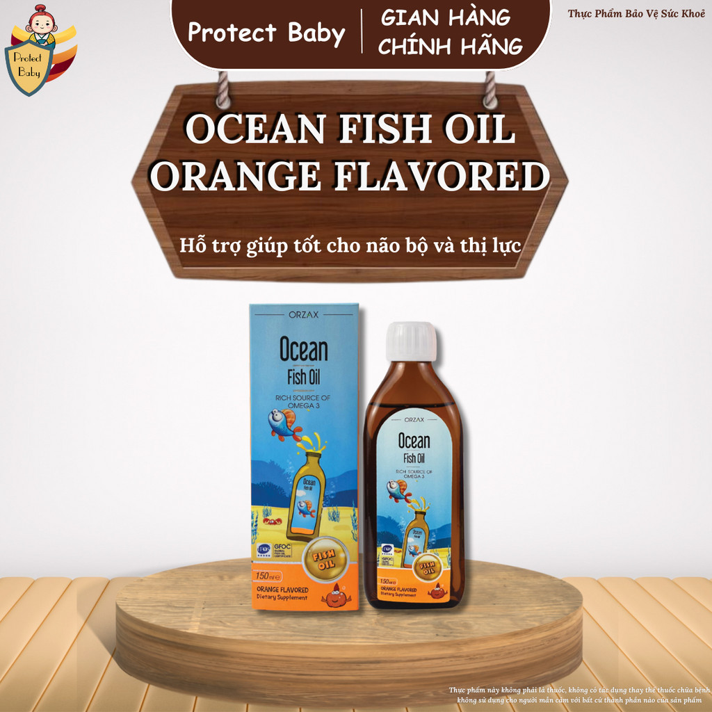 OCEAN FISH OIL ORANGE FLAVORED (chai 150ml) - Hỗ trợ phát triển trí não và thị giác