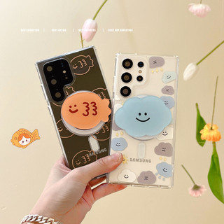 Ốp Điện Thoại Cho Samsung Galaxy s23 s22 S24 Ultra s22 s23 plus Sạc Không Dây Chống Sốc Máy Tính Cứng Có Giá Đỡ