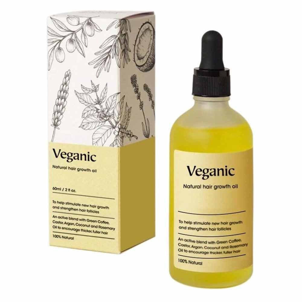 Veganic Natural Hair Growth Oil, Rosemary Oil For Hair Growth Organic 60ml