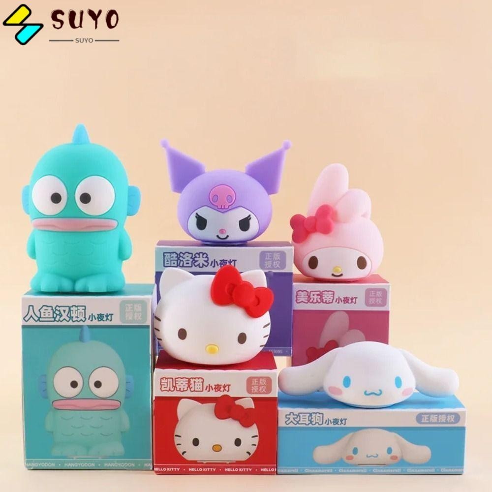 Đèn ngủ hoạt hình SUYO, Đèn ngủ ngủ phòng ngủ bằng silicon Cinnamoroll, Đồ chơi nhân vật dễ thương My Melody Anime Kuromi Night Light Quà tặng sinh nhật