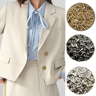 Bfxdg 10 Cái / bộ Chất Lượng Cao Vàng Bạc Không Đều lõm-Convex Kim Loại Quần Áo Nút Thời Trang Top Áo Sơ Mi Áo Len Áo Khoác Trang Trí Quần Áo Phụ Kiện Nút