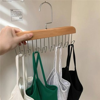 Móc gỗ treo đồ lót, thắt lưng, cà vạt treo đồ da năng , moc kep inox FETA