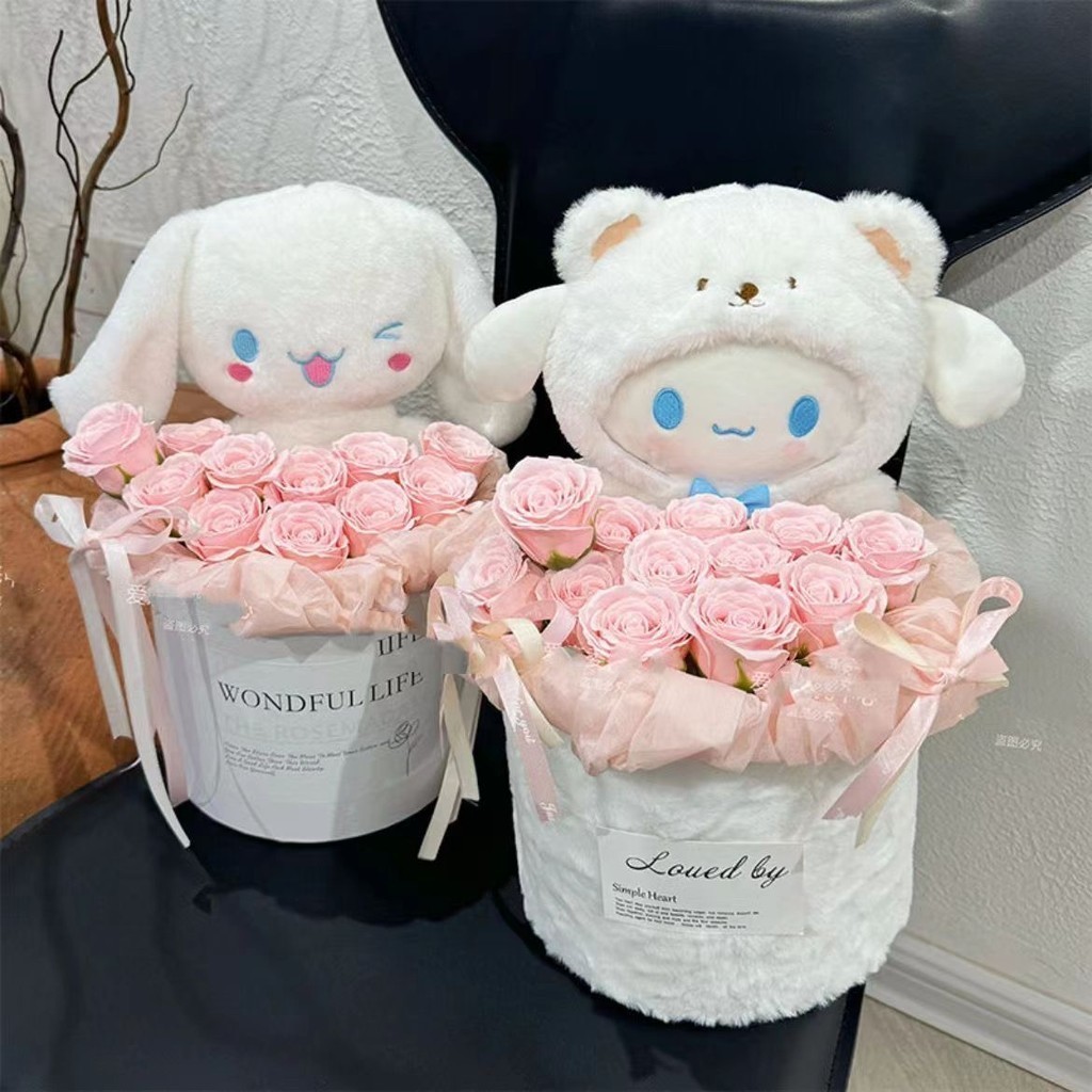 25cm Sanrio Hello Kitty Kuromi Giai Điệu Sang Trọng Đồ Chơi Kawaii Cinnamoroll Cos Gấu Búp Bê Kt Mèo Gối Ngủ Cho Bé Gái Cặp Đôi Búp Bê Valentine