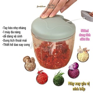 Máy xay cầm tay mini Grand Haven xay tỏi, gia vị nhà bếp lưỡi bén gia dụng bếp thông minh 500ml