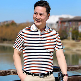 Áo sơ mi Polo nam tay ngắn bằng lụa băng phong cách Hồng Kông Retro Trung niên và Người cao tuổi cộng với kích thước Thoải mái thoáng khí Áo sơ mi Polo thông thường