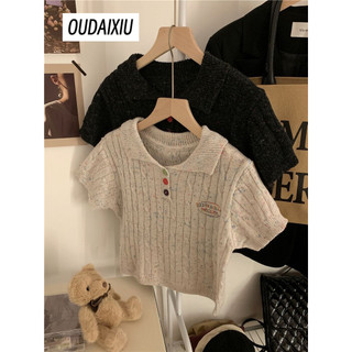 OUDAIXIU áo phông áo thun nữ croptop baby tee Phong cách Dễ thương Thời trang Vintage WMY2430P1X 13Z240325