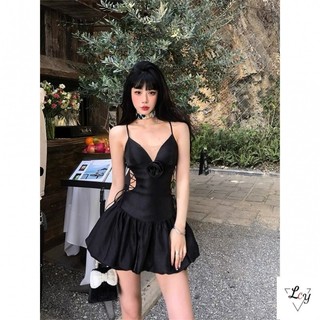 Size Lớn y2k Phong Cách Thiên Niên Kỷ Đầm Hot Girl Một Mảnh Đầm Nữ Một Mảnh Phong Cách Hepburn Pháp Hoa Thiết Kế Ba Chiều Đầm Sling Mùa Hè Phong Cách Mới Pure Desire Rỗng Cao Cấp Hoa Bud S