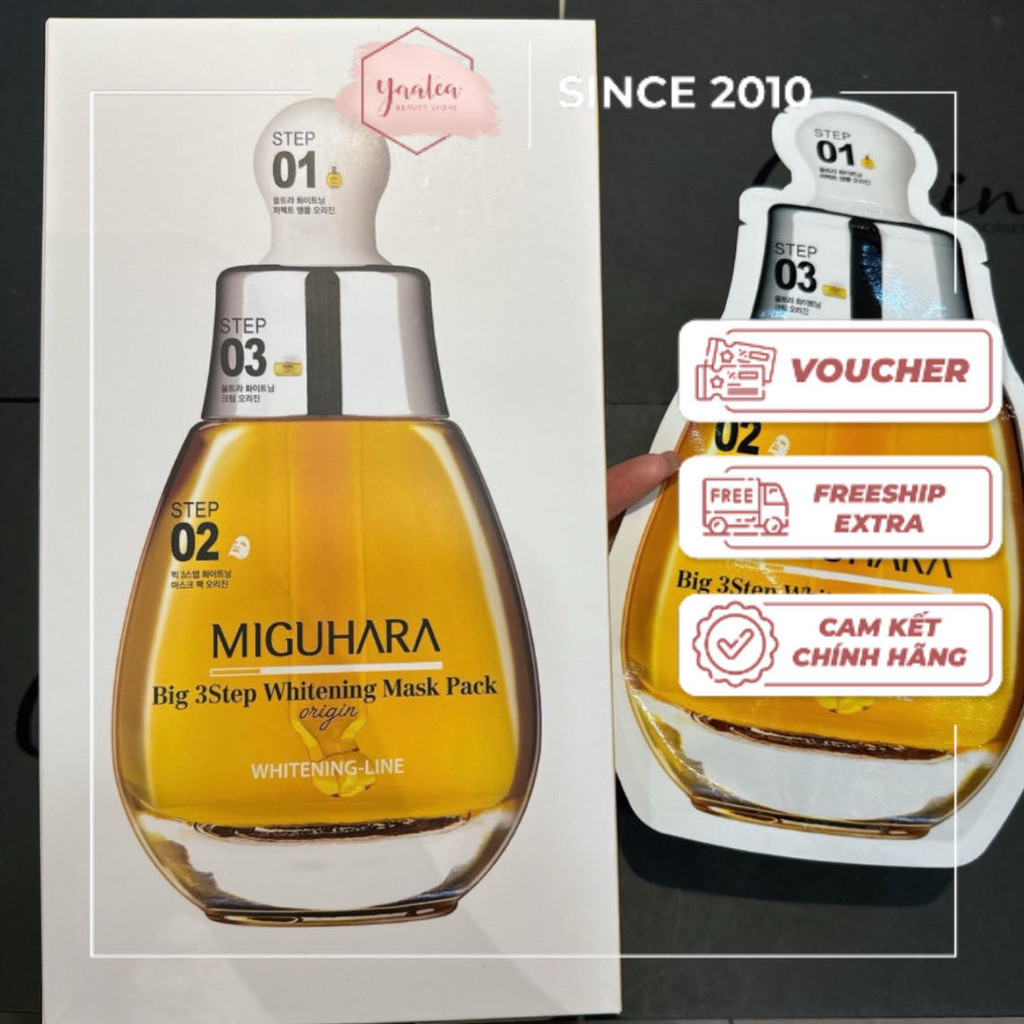 [NEW] MẶT NẠ 3IN1 MIGUHARA BIG3 STEP WHITENING MASK PACK